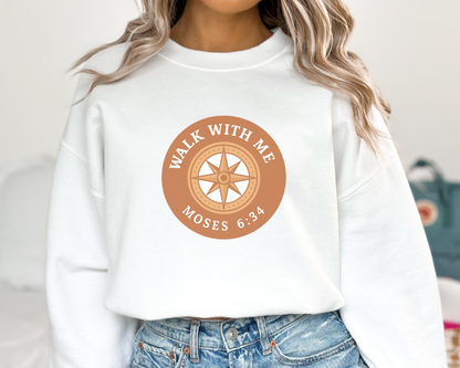 2026 Girls Camp | Walk With Me | Moses 6:34 | Compass Sweatshirt La Bella Rose Boutique