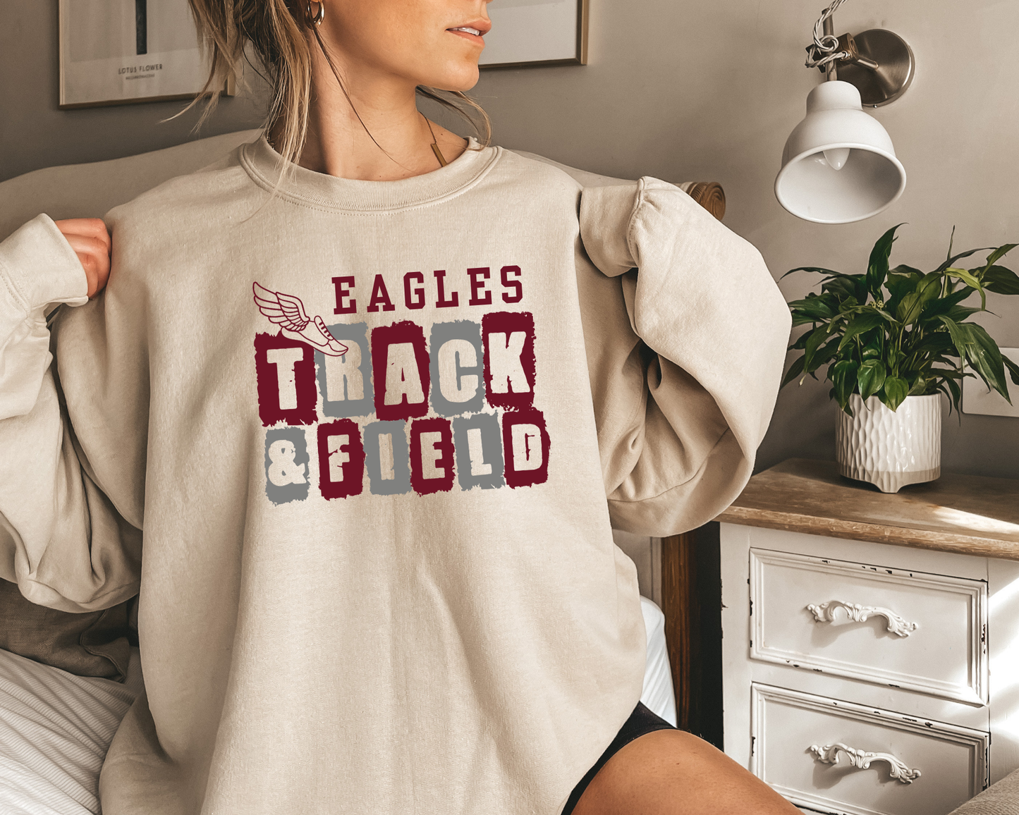 Personalized Track & Field Mascot Sweatshirt La Bella Rose Boutique