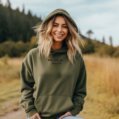 Walk With Me | Moses 6:34 | Foot Steps Hoodie Words La Bella Rose Boutique