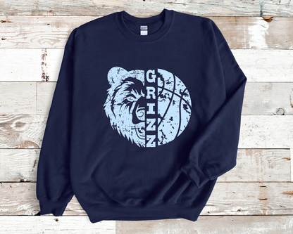 Grizzly Basketball Crewneck Sweatshirt La Bella Rose Boutique