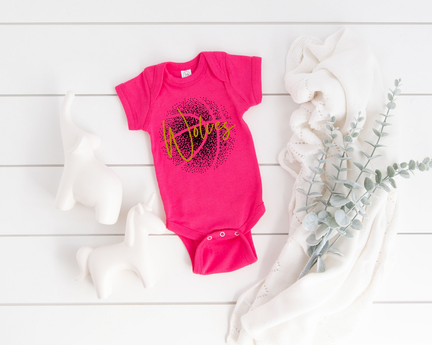 Personalized Faded Basketball Baby Bodysuit