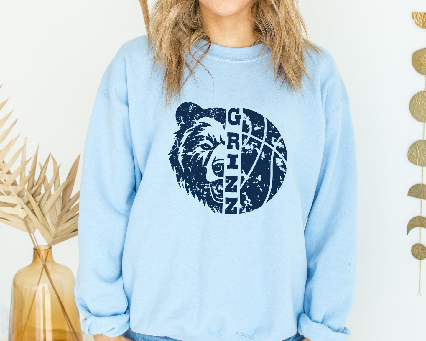 Grizzly Basketball Crewneck Sweatshirt La Bella Rose Boutique