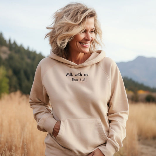Walk With Me | Moses 6:34 | Foot Steps Hoodie Words La Bella Rose Boutique