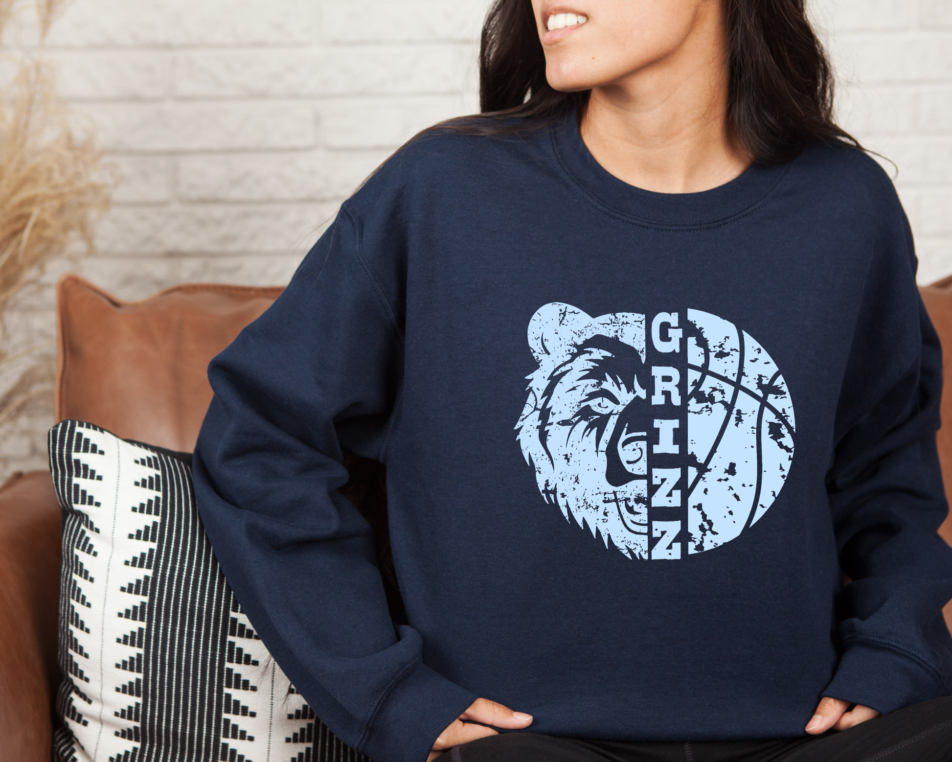 Grizzly Basketball Crewneck Sweatshirt La Bella Rose Boutique
