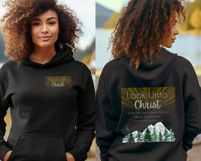 LDS 2025 Youth Theme Hoodie, Look Unto Christ Sweatshirt, Girls Camp Sweatshirt, Customized Hooded Sweatshirt, Front and Back Print, Unisex