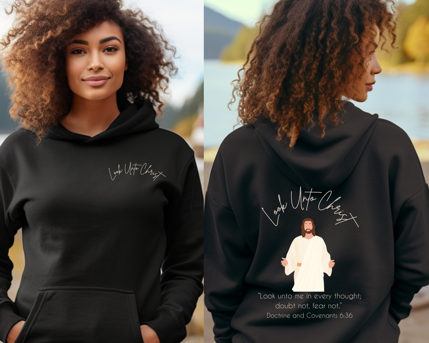 LDS 2025 Youth Theme Hoodie, Look Unto Christ Sweatshirt, Girls Camp Sweatshirt, Customized Hooded Sweatshirt, Front and Back Print, Unisex