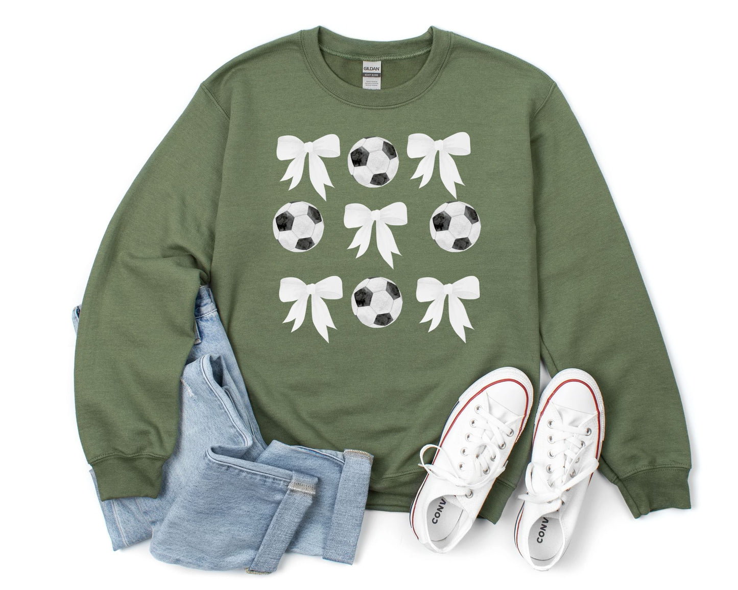 Soccer Balls and Bows Sweatshirt