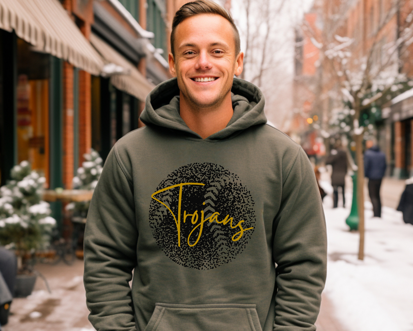 Personalized Faded Softball Hoodie