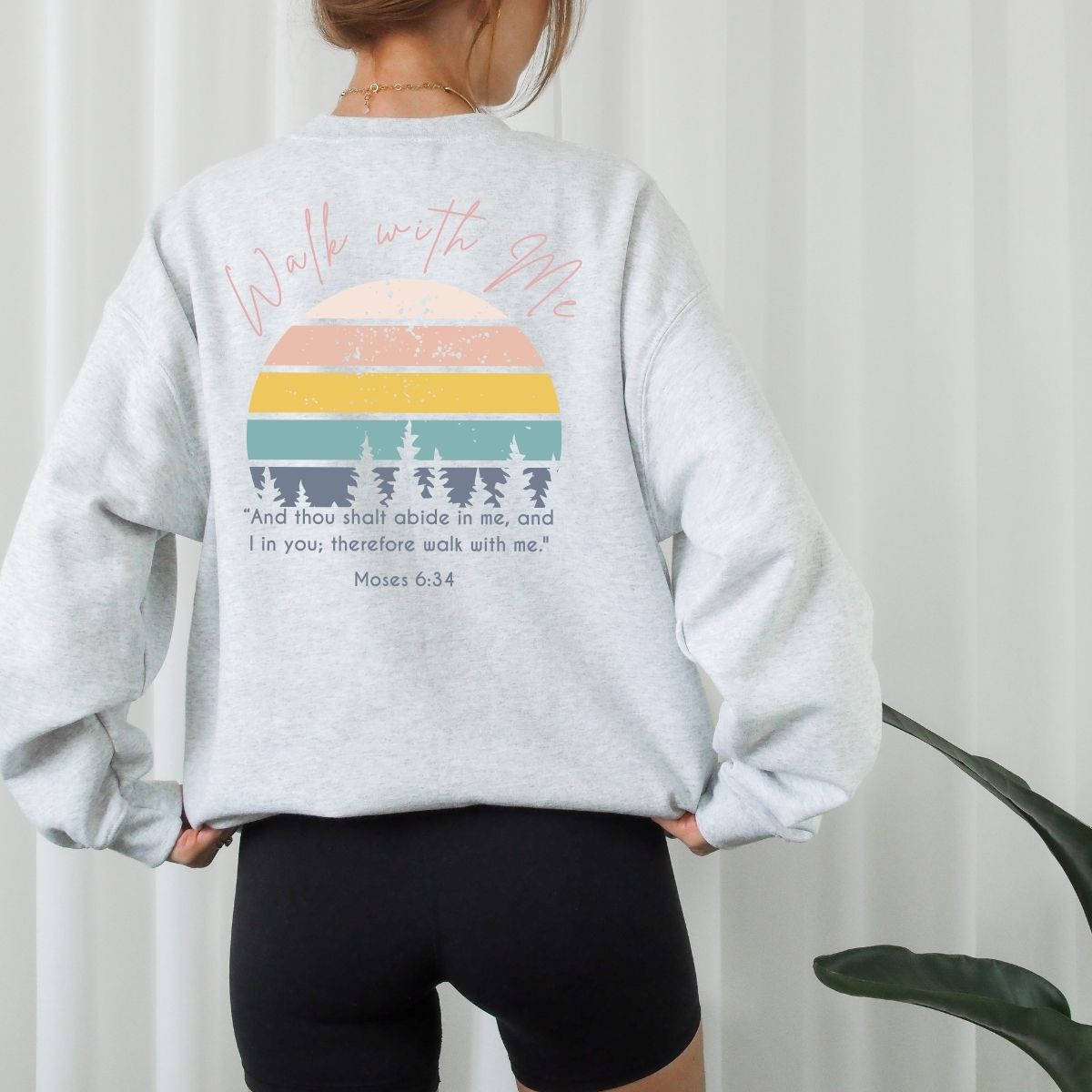 Walk With Me | Moses 6:34 | Sunset Sweatshirt Sunsets La Bella Rose Boutique