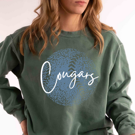 Personalized Faded Softball Comfort Color Sweatshirt