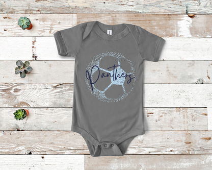 Personalized Faded Soccer Ball Baby Bodysuit