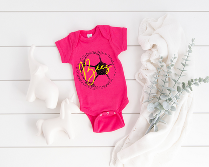 Personalized Faded Soccer Ball Baby Bodysuit