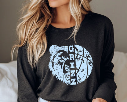 Skyline Grizz Distressed Long Sleeve Tees La Bella Rose Boutique