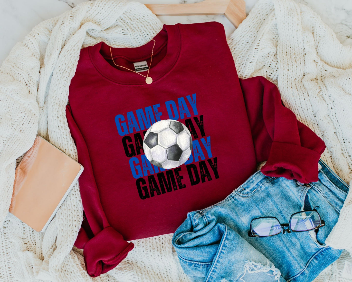 Personalized Stacked Soccer Sweatshirts