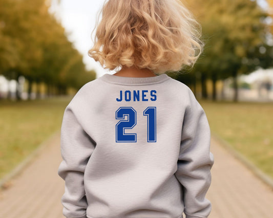 Name and Number Football Sweatshirt Youth Size La Bella Rose Boutique