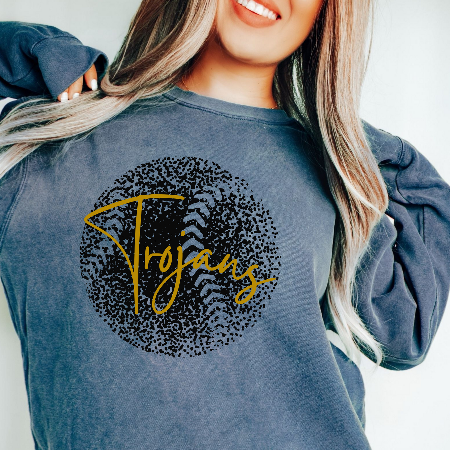 Personalized Faded Softball Comfort Color Sweatshirt