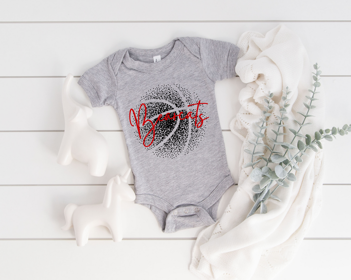 Personalized Faded Basketball Baby Bodysuit