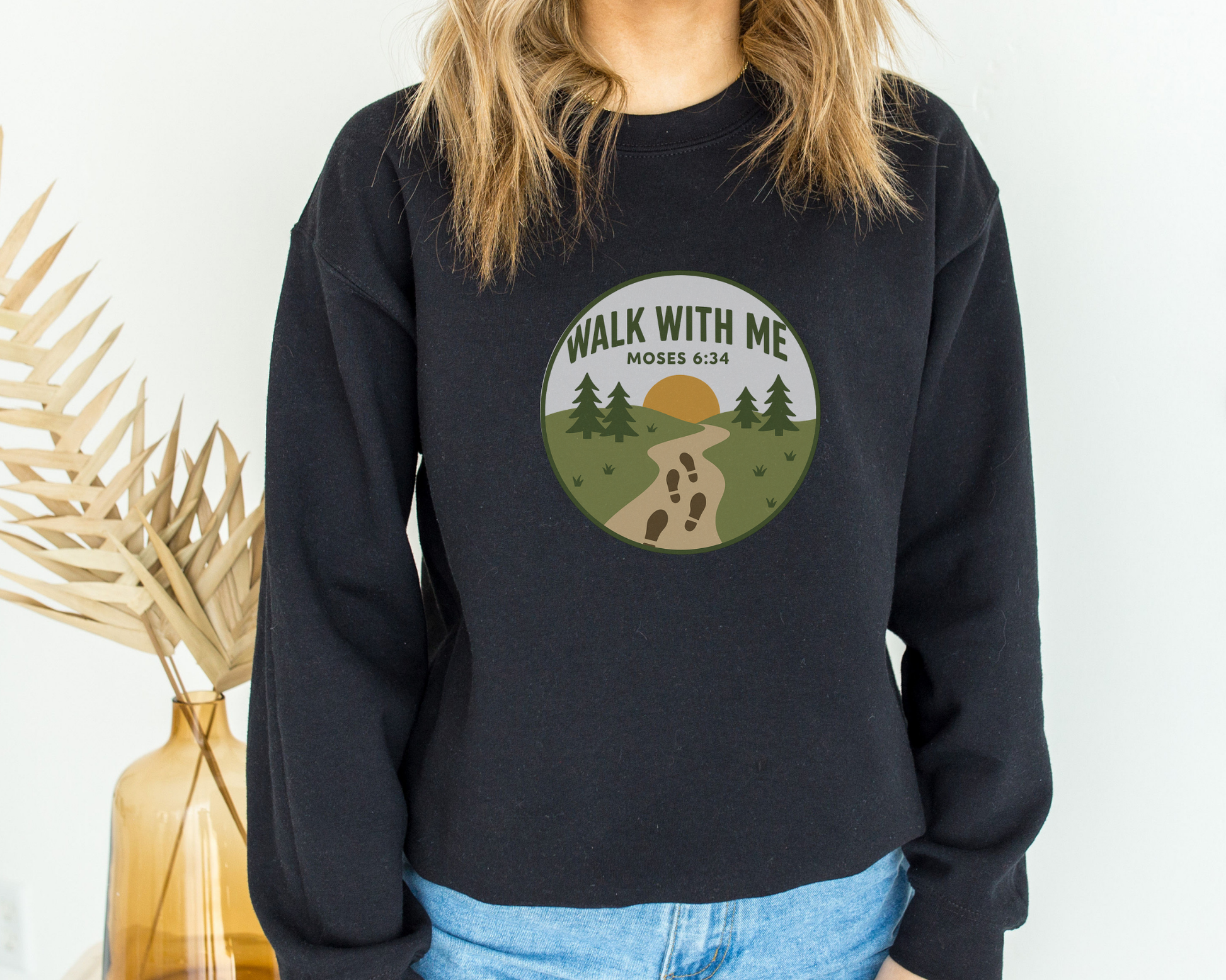 2026 Girls Camp | Walk With Me | Moses 6:34 | Footsteps Sweatshirt La Bella Rose Boutique