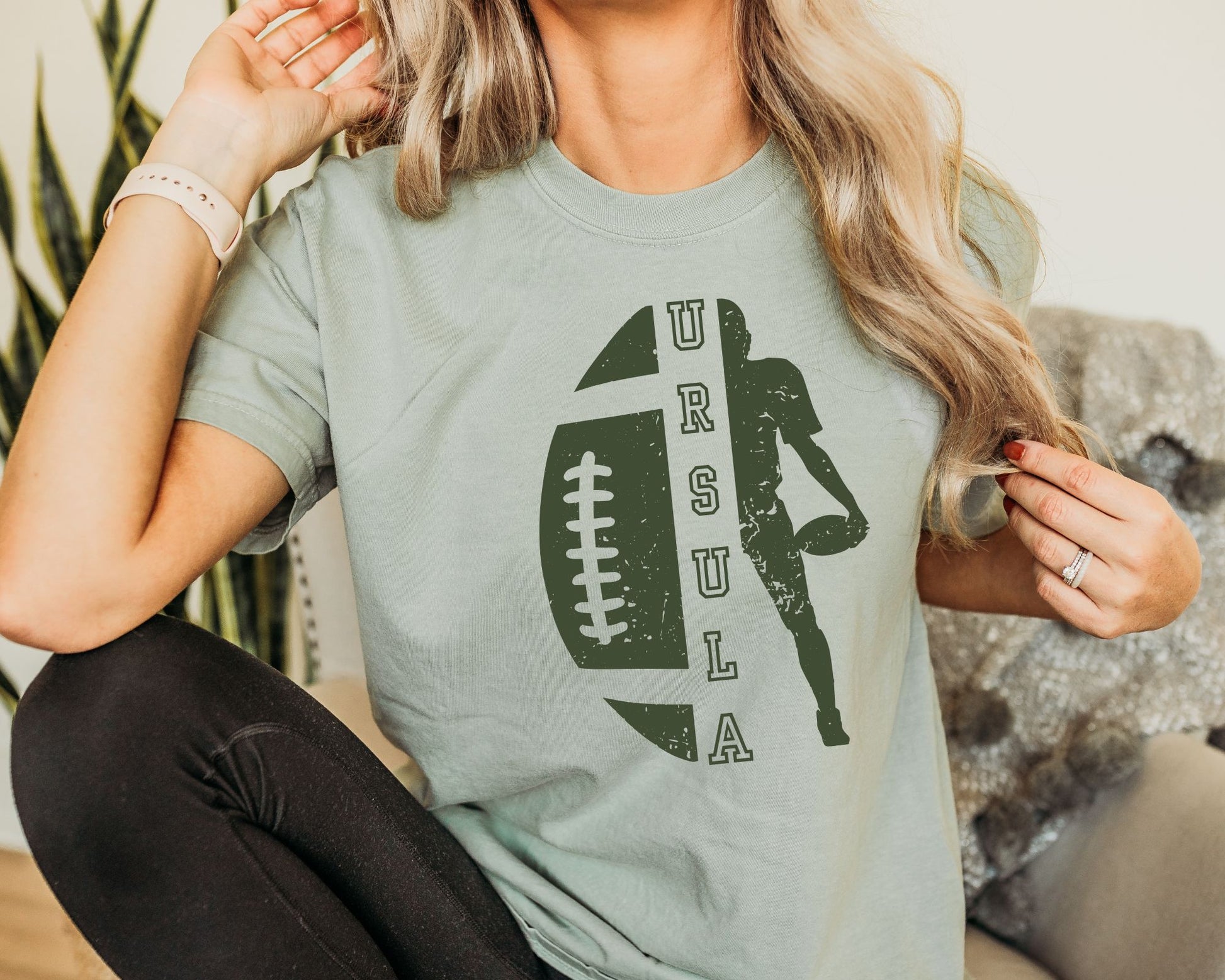 Personalized Football player Tee La Bella Rose Boutique