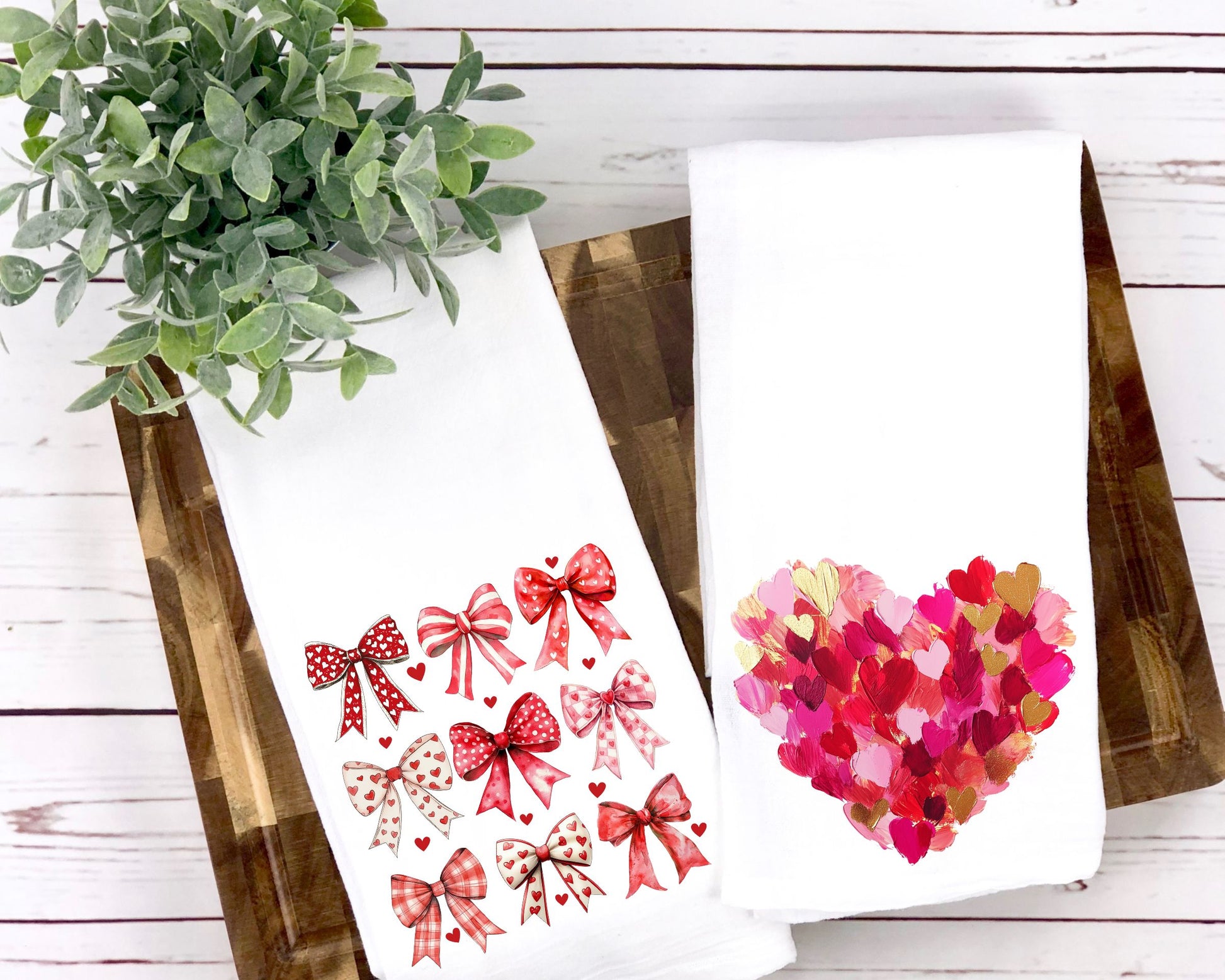 Valentines Tea kitchen Towels La Bella Rose Boutique
