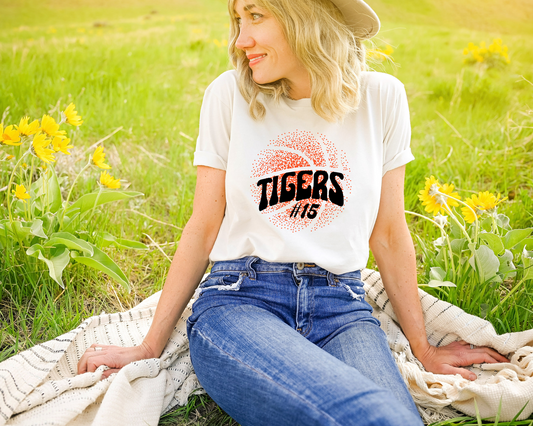 Custom New Font Faded Basketball Tee La Bella Rose Boutique