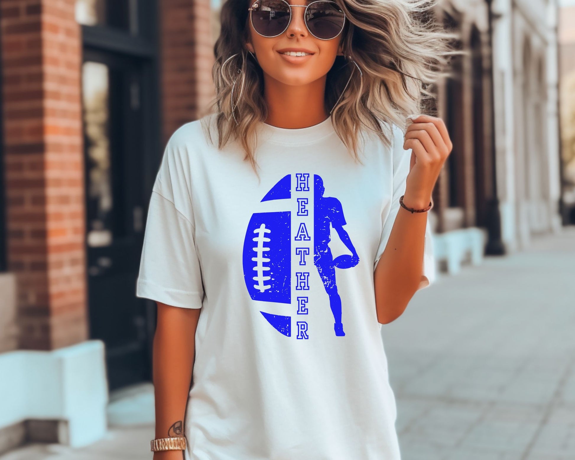 Personalized Football player Tee La Bella Rose Boutique