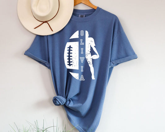 Personalized Football player Tee La Bella Rose Boutique