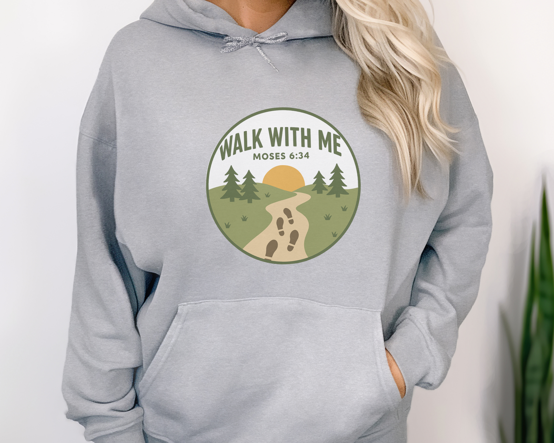 Walk With Me | Moses 6:34 | Foot Steps Hoodie La Bella Rose Boutique