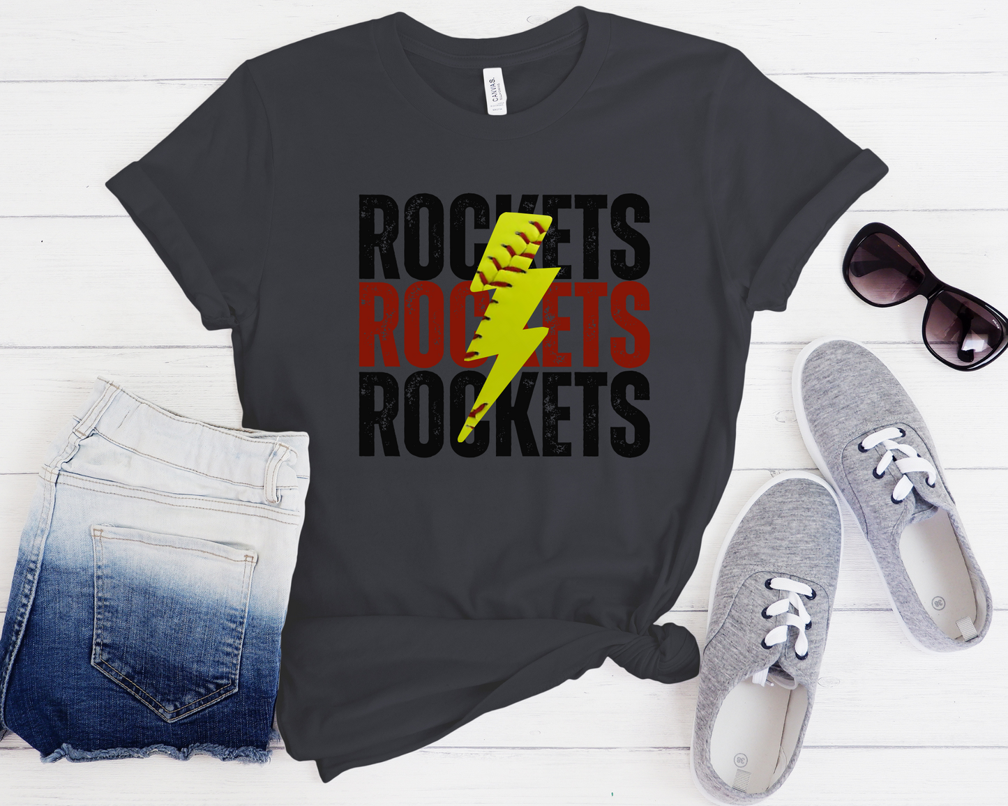 Personalized Lightning Softball Tee