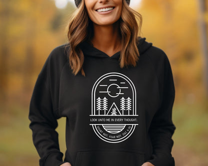 Look Unto Me Hooded Sweatshirt, Girls Camp Hoodie, LDS Youth Theme 2025, Customized Hooded Sweatshirt, Summer Camp, Unisex Hoodie,Youth gift