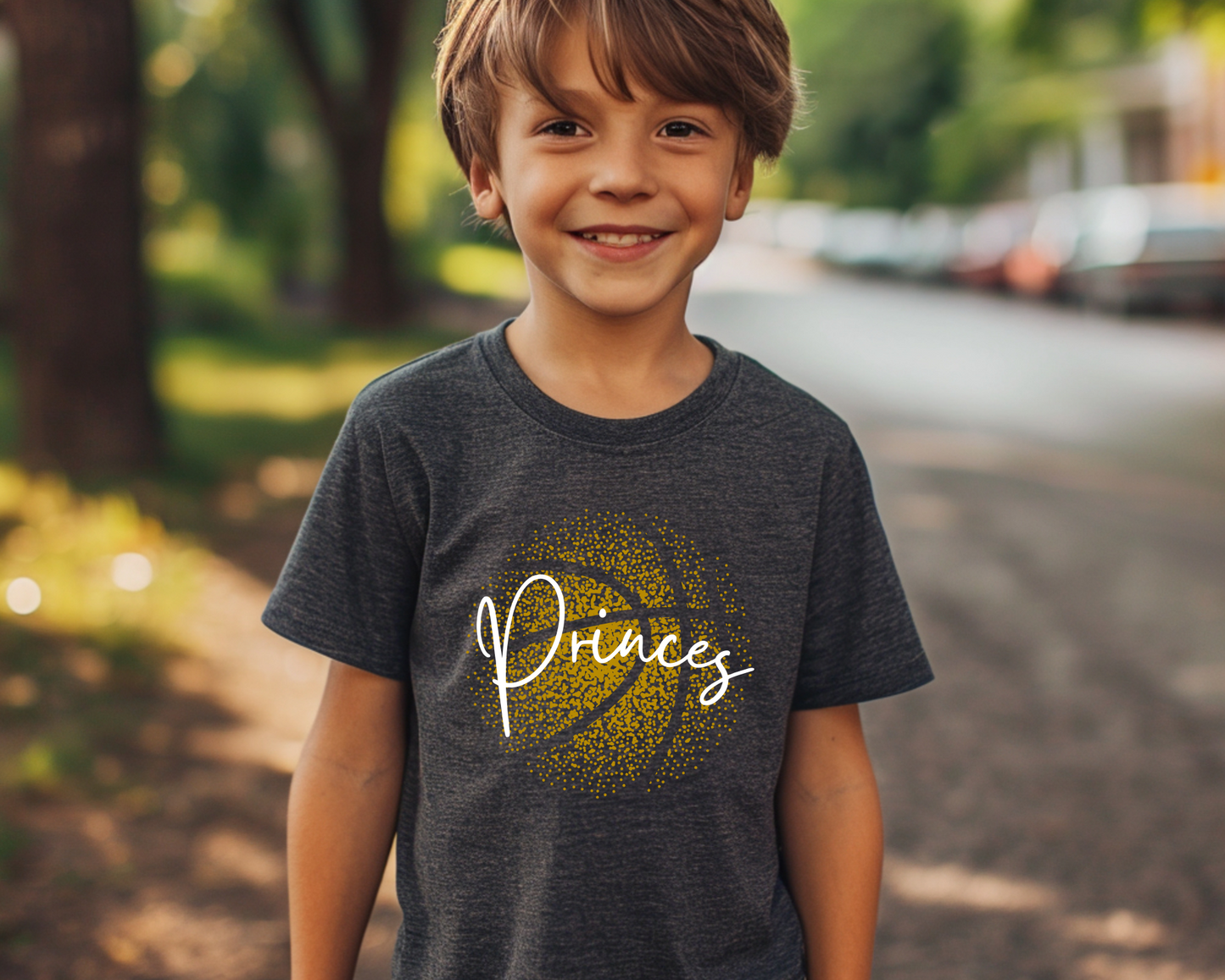 Personalized Faded Basketball Tee Youth Size