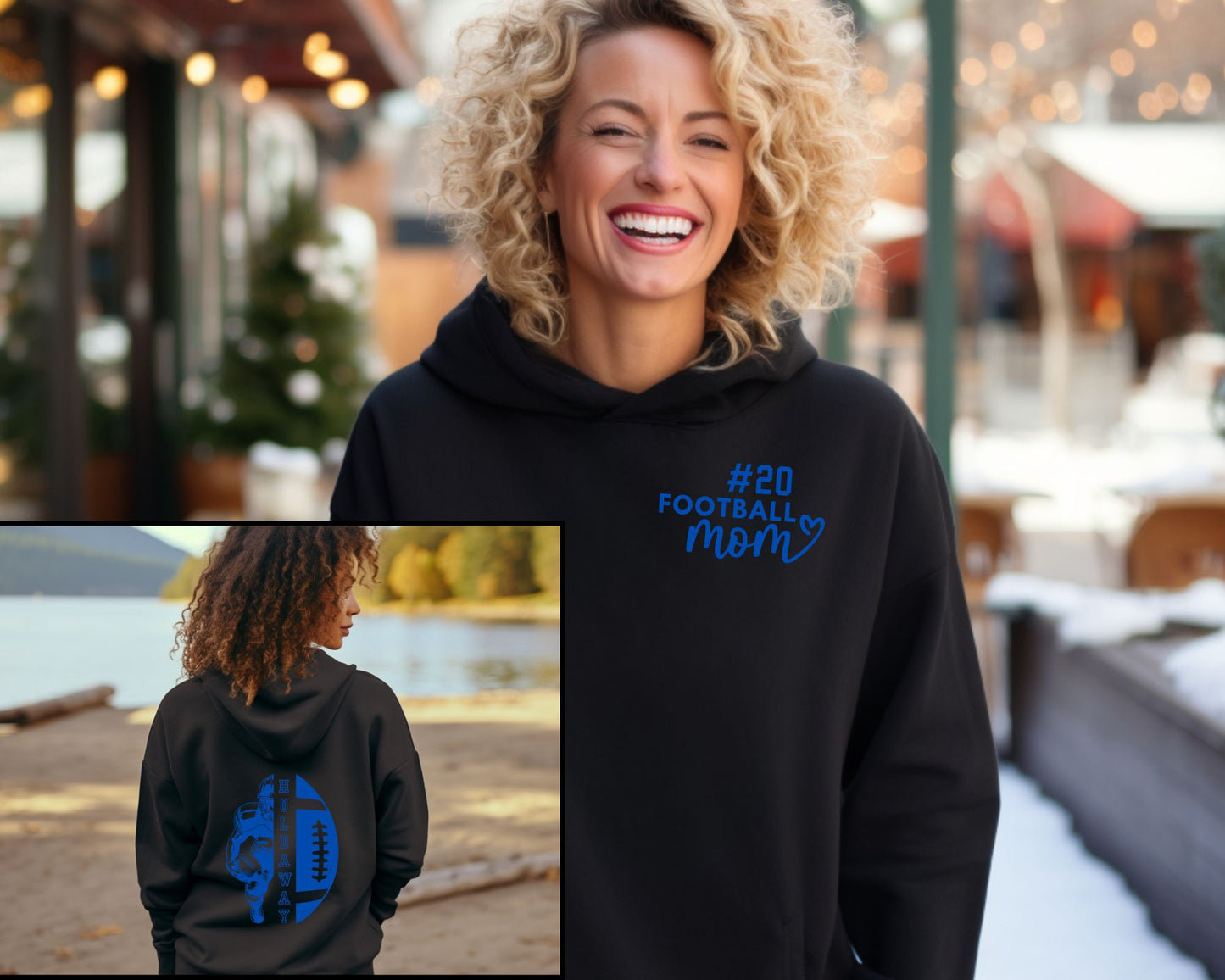 Personalized Football Mom Hoodie La Bella Rose Boutique