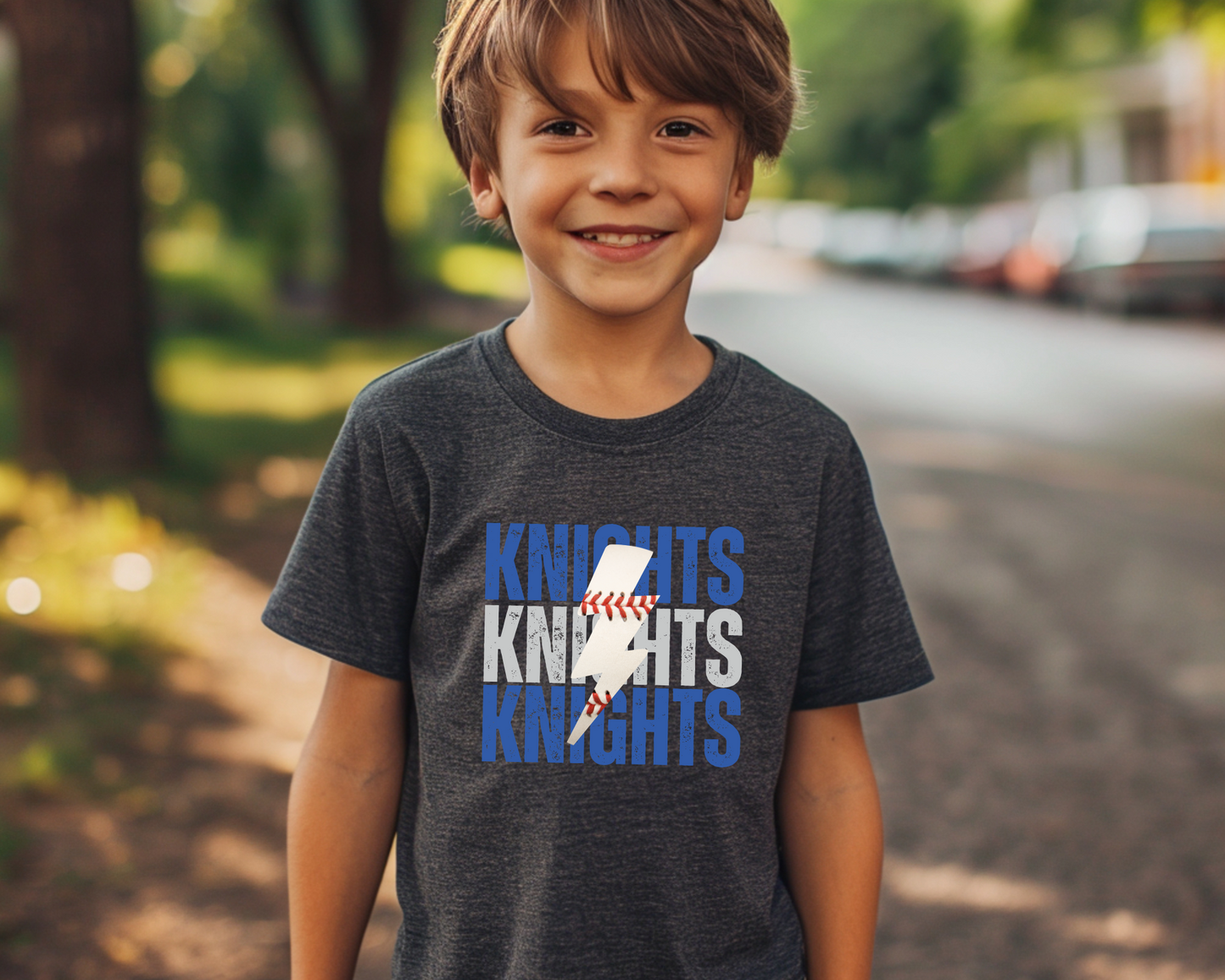 Custom Lightning Baseball Tee Youth Size