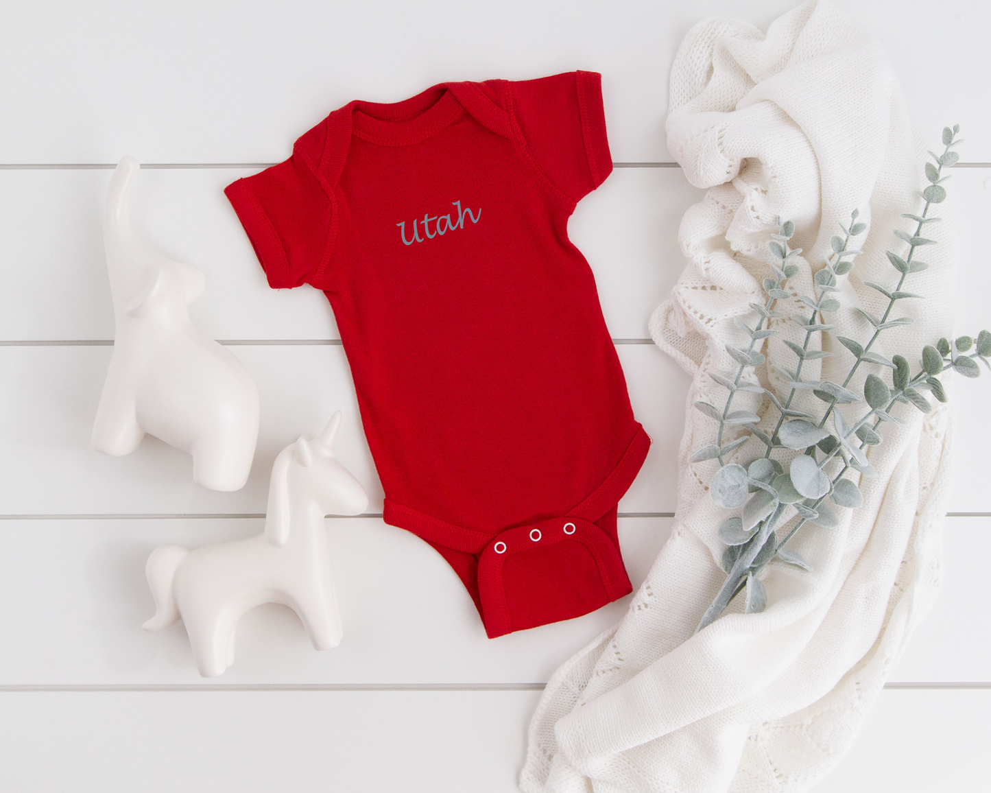 Embroidered Little State Baby Bodysuit