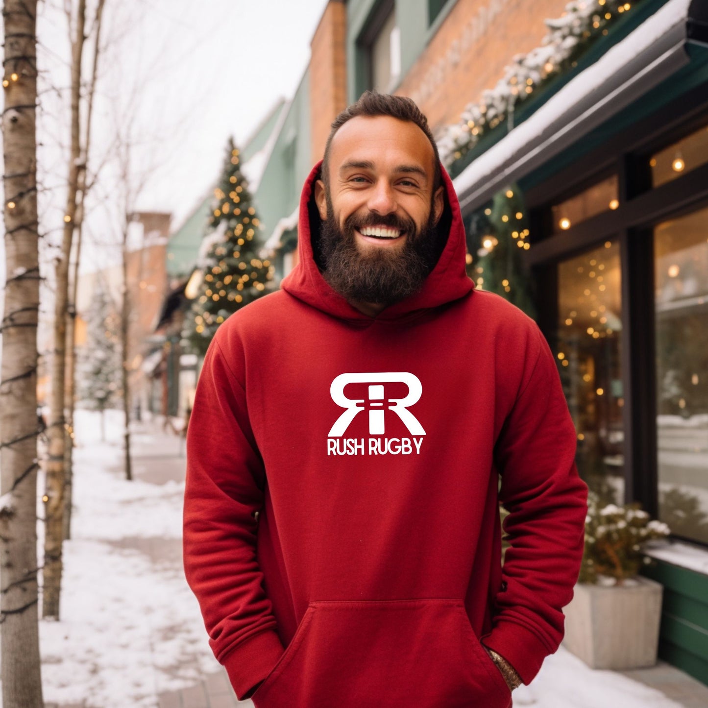 Red Rush Rugby Hoodies Independent brand