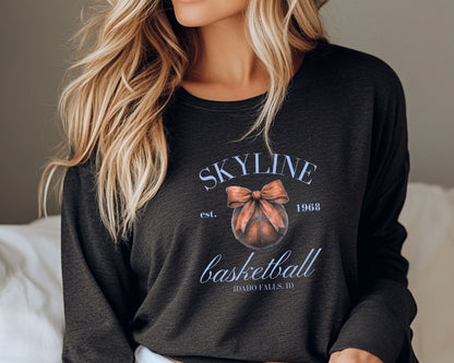 Skyline Bow Long Sleeve Tees La Bella Rose Boutique