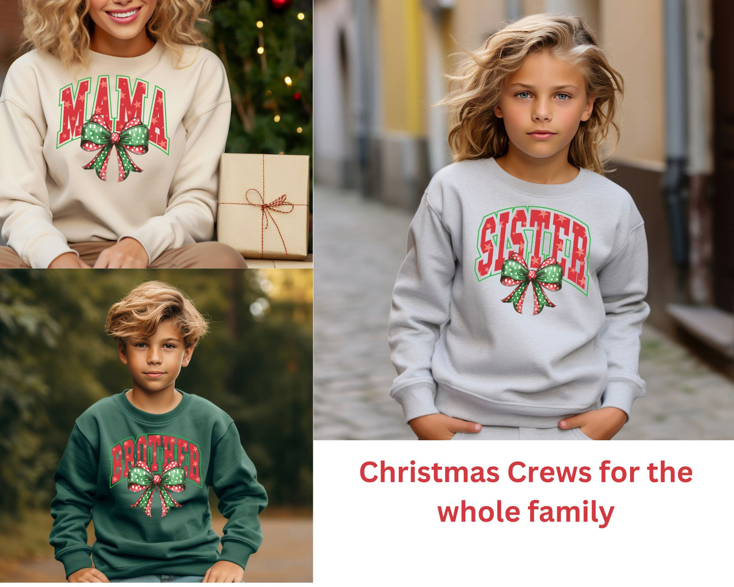 Family Christmas Crews (Youth) La Bella Rose Boutique
