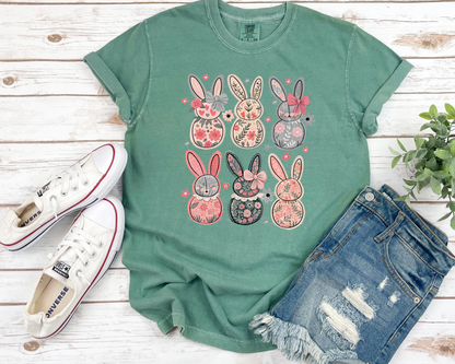 Happy Easter Bunny T-Shirt, Coquette Easter, Cute Bunny Tee, Rabbit Tshirt, Easter Bunny Shirt, Easter Gift, Rabbit Tee, Bunny Shirt for Mom (Copy) (Copy)