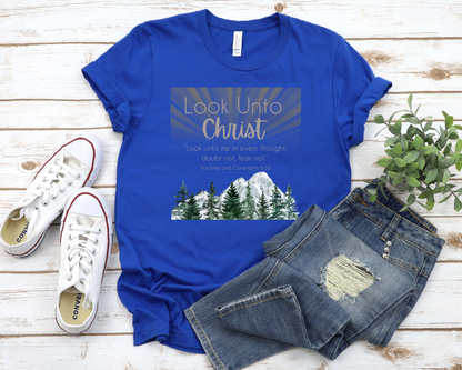 2025 Youth Theme Tshirt, Look Unto Christ T-Shirt, Look Unto Me, Doubt not Fear not, Girls Camp, Young Women, Crewneck Shirt, Gift for her