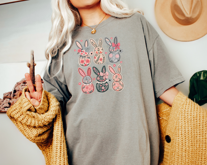 Happy Easter Bunny T-Shirt, Coquette Easter, Cute Bunny Tee, Rabbit Tshirt, Easter Bunny Shirt, Easter Gift, Rabbit Tee, Bunny Shirt for Mom (Copy) (Copy)