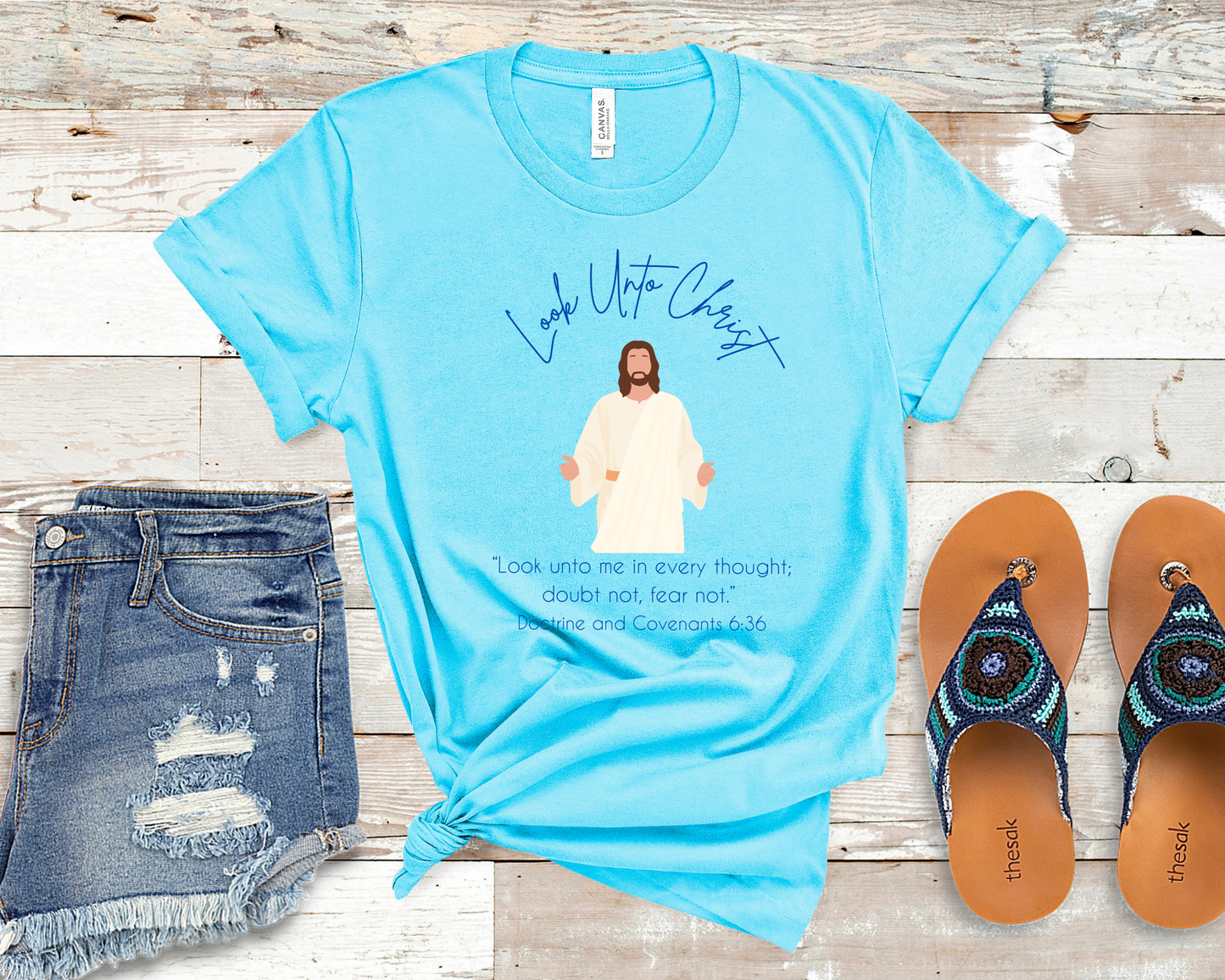 2025 Youth Theme Tshirt, Look Unto Christ T-Shirt, Look Unto Me, Doubt not Fear not, Girls Camp, Young Women, Crewneck Shirt, Gift for her