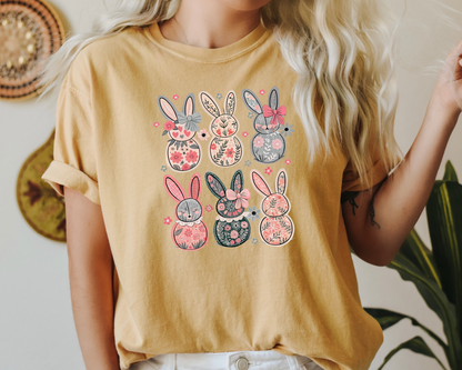 Happy Easter Bunny T-Shirt, Coquette Easter, Cute Bunny Tee, Rabbit Tshirt, Easter Bunny Shirt, Easter Gift, Rabbit Tee, Bunny Shirt for Mom (Copy) (Copy)