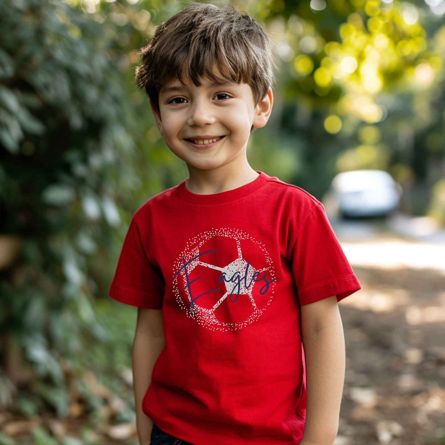 Personalized Faded Soccer Ball Tee Youth Size