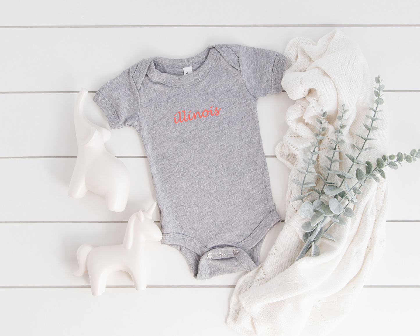 Embroidered Little State Baby Bodysuit