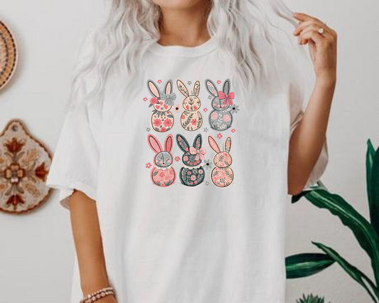 Happy Easter Bunny T-Shirt, Coquette Easter, Cute Bunny Tee, Rabbit Tshirt, Easter Bunny Shirt, Easter Gift, Rabbit Tee, Bunny Shirt for Mom (Copy) (Copy)