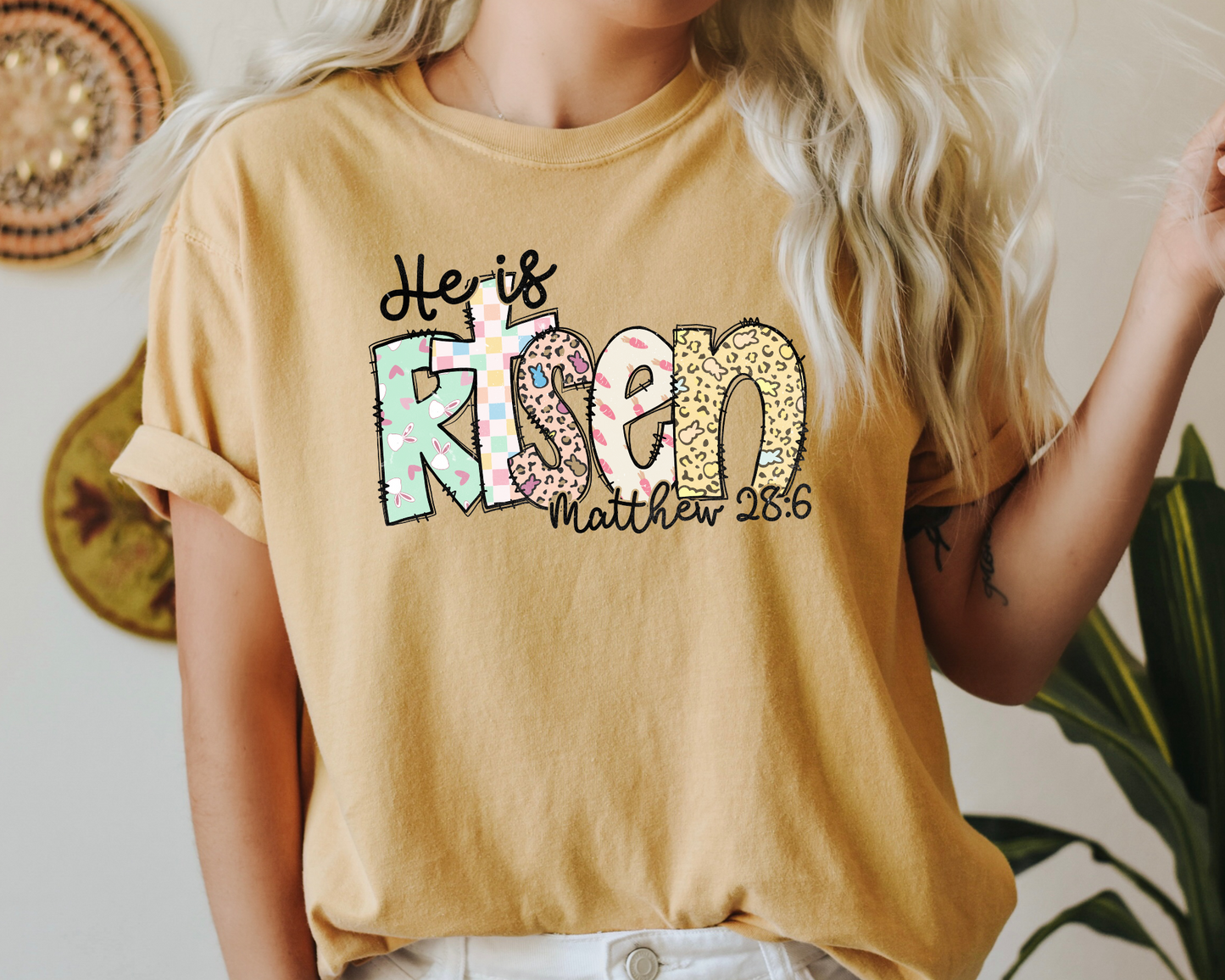 He Is Risen Comfort Color Tee