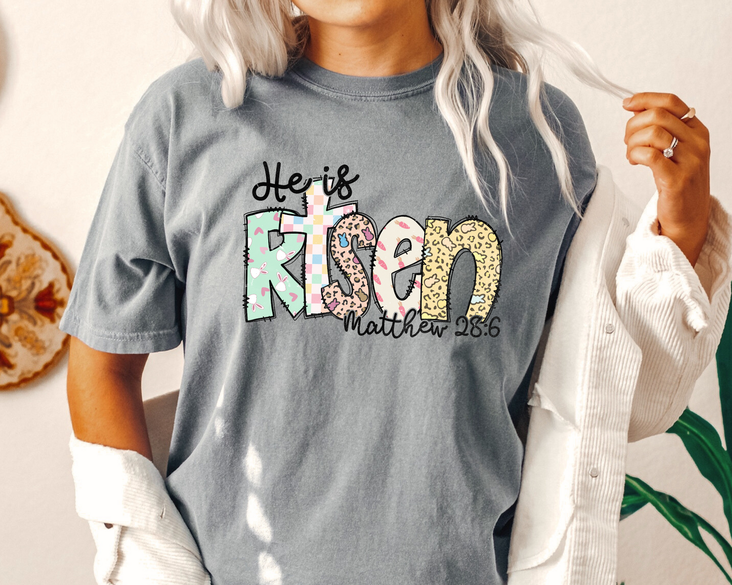 He Is Risen Comfort Color Tee