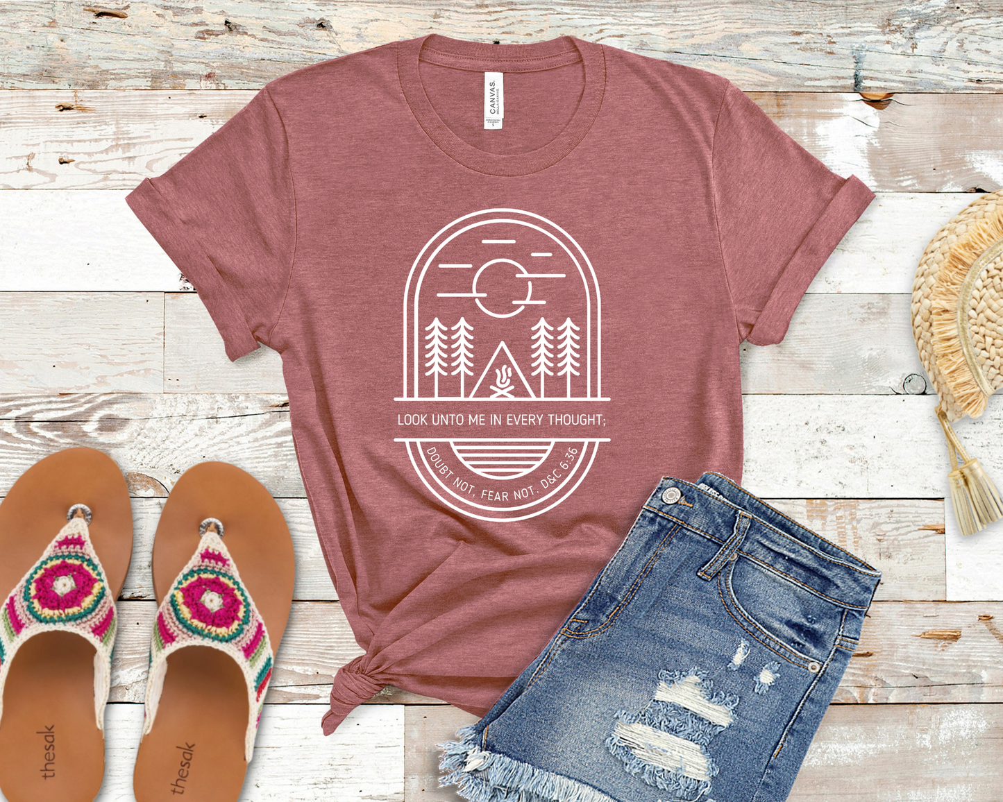 Look Unto Christ T-Shirt, 2025 Youth Theme shirt, Look Unto Me, Doubt not Fear not, Girls Camp, Young Women, Crewneck Shirt, Gift for youth