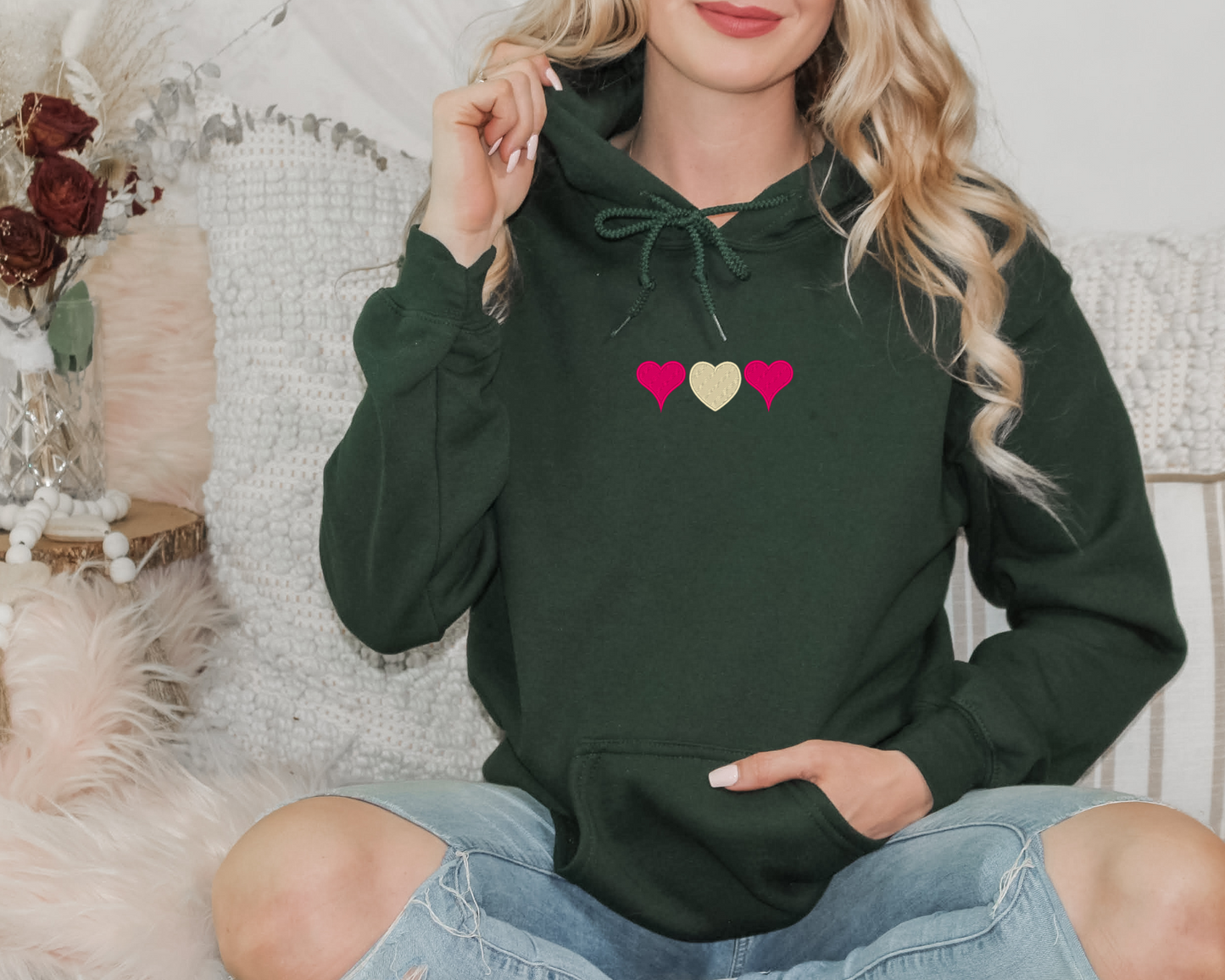 My Heart Embroidered Hoodie