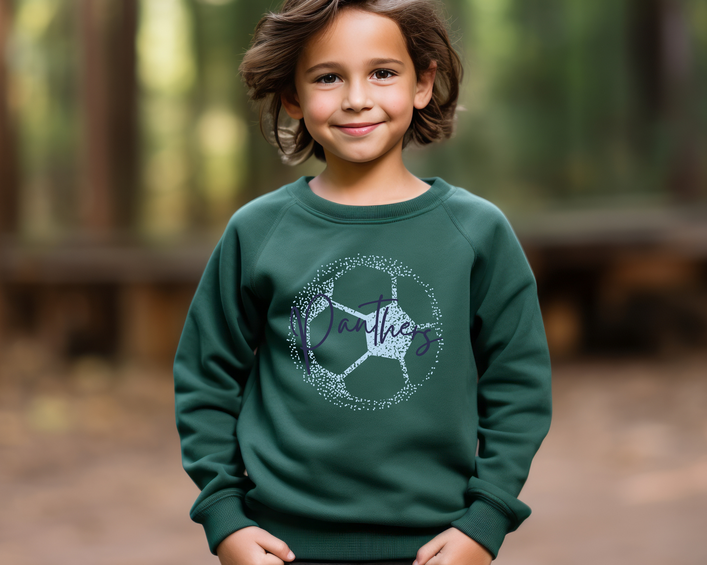 Personalized Faded Soccer Ball Sweatshirt Youth Size